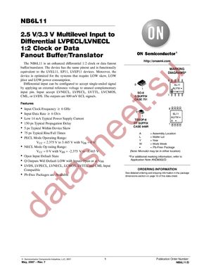 NB6L11DTR2G datasheet  